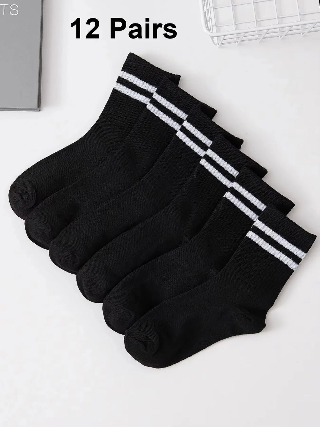 Polyester Elastane Crew Socks Set