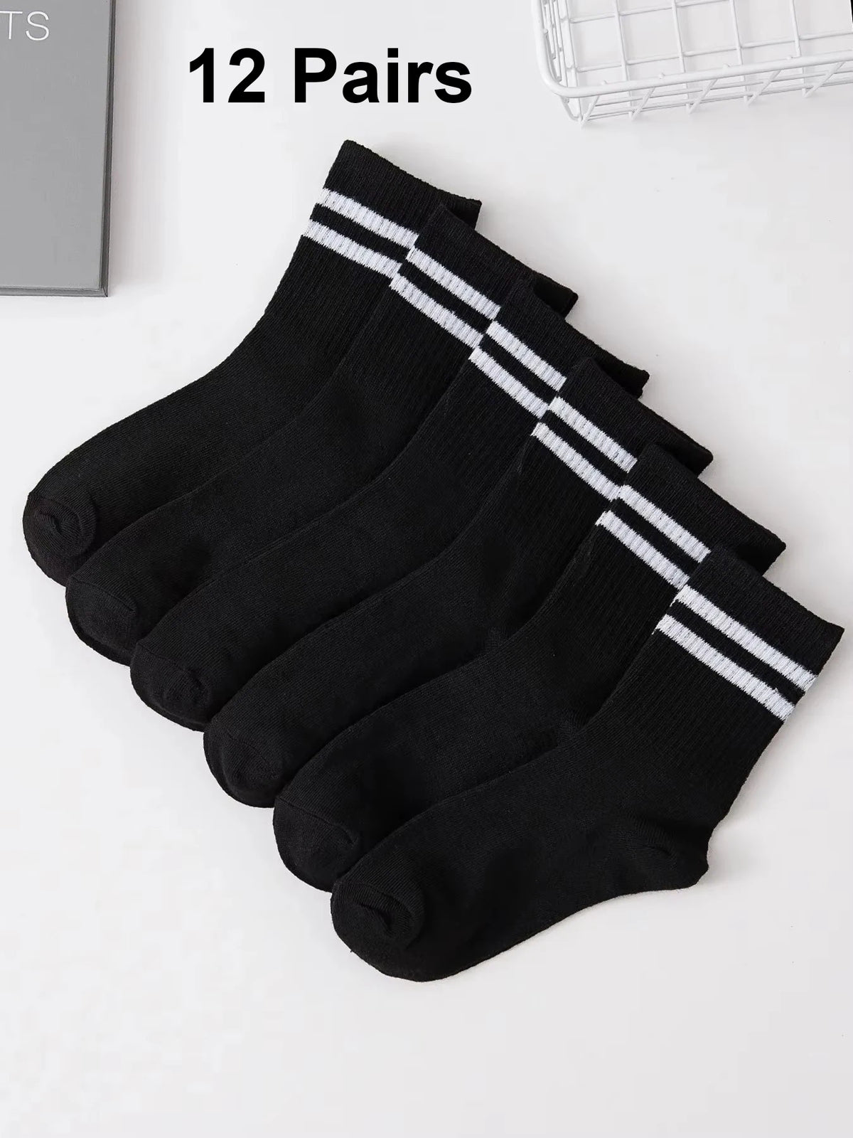 Polyester Elastane Crew Socks Set
