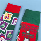 Cotton Blend Christmas Themed Mid Calf Unisex Socks