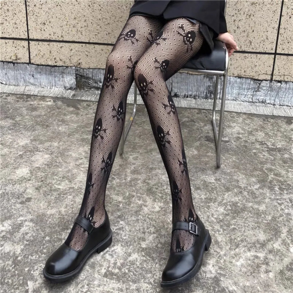 Nylon Fishnet Pantyhose Gothic Pattern Tights