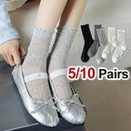 Polyester Elastane Casual Mid Tube Socks