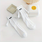 Magnetic Cartoon Eye Mid Tube Couple Socks