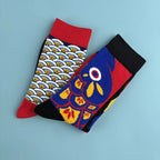 Koi Fish Print Cotton Blend Mid Calf Socks