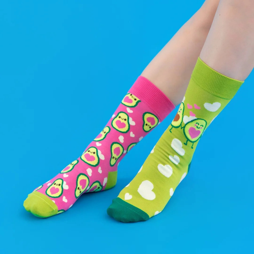Cotton Blend Avocado Print Mid Calf Socks