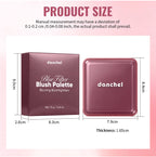 4 Color Matte Powder Blush Palette with Makeup Brush