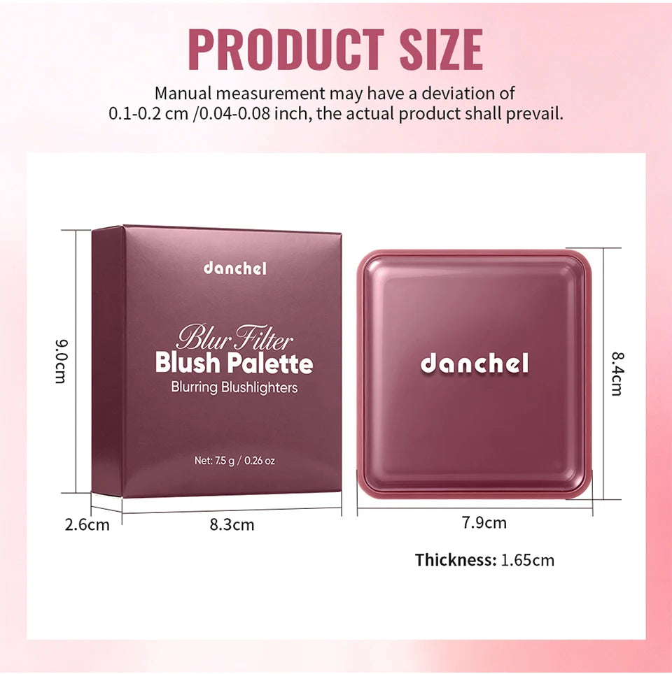 4 Shade Powder Blush Palette Matte and Shimmer Face Makeup