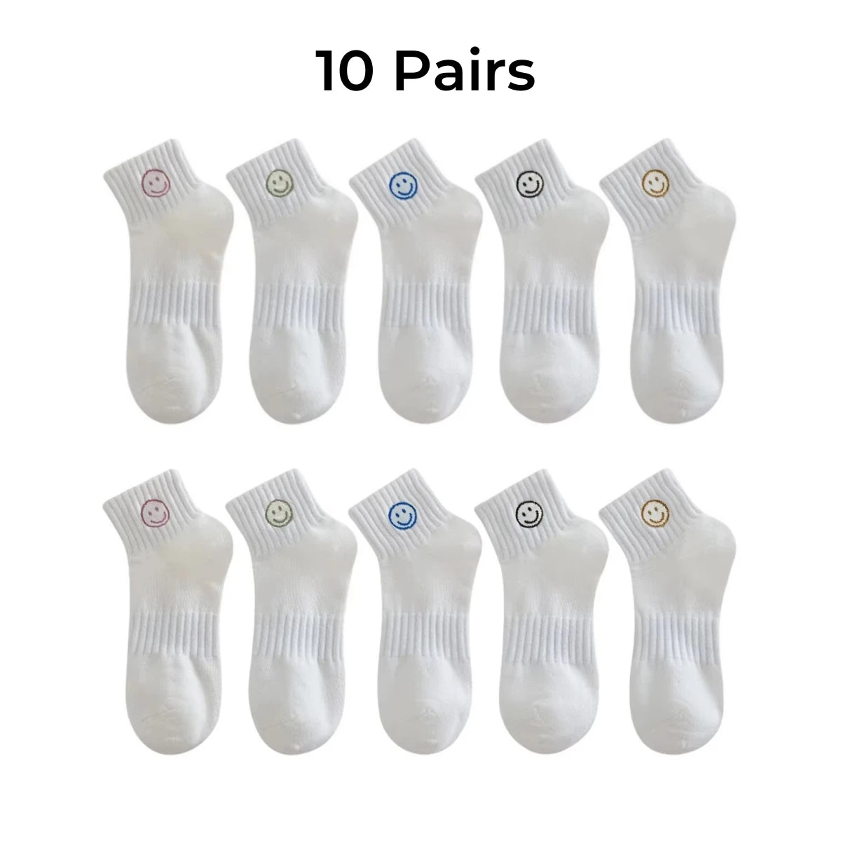 Polyester Elastane Smiling Face Ankle Socks - 7
