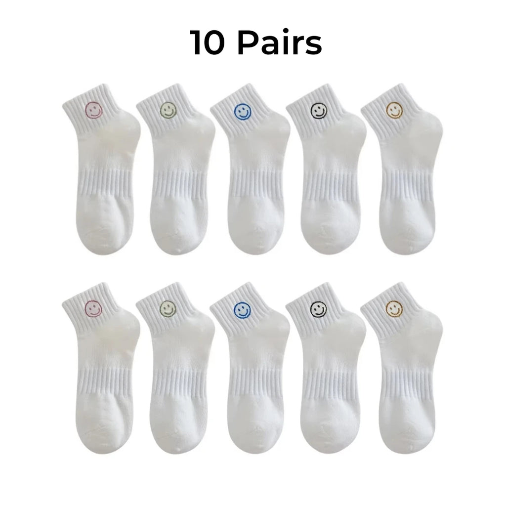 Polyester Elastane Smiling Face Ankle Socks