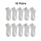 Polyester Elastane Smiling Face Ankle Socks
