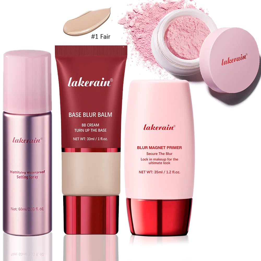 Matte Makeup Setting Primer Powder and Balm Set