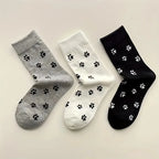 Polyester Elastane Cartoon Pattern Crew Socks for Women