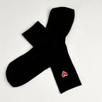 Cotton Blend Embroidered Heart Mid Calf Socks