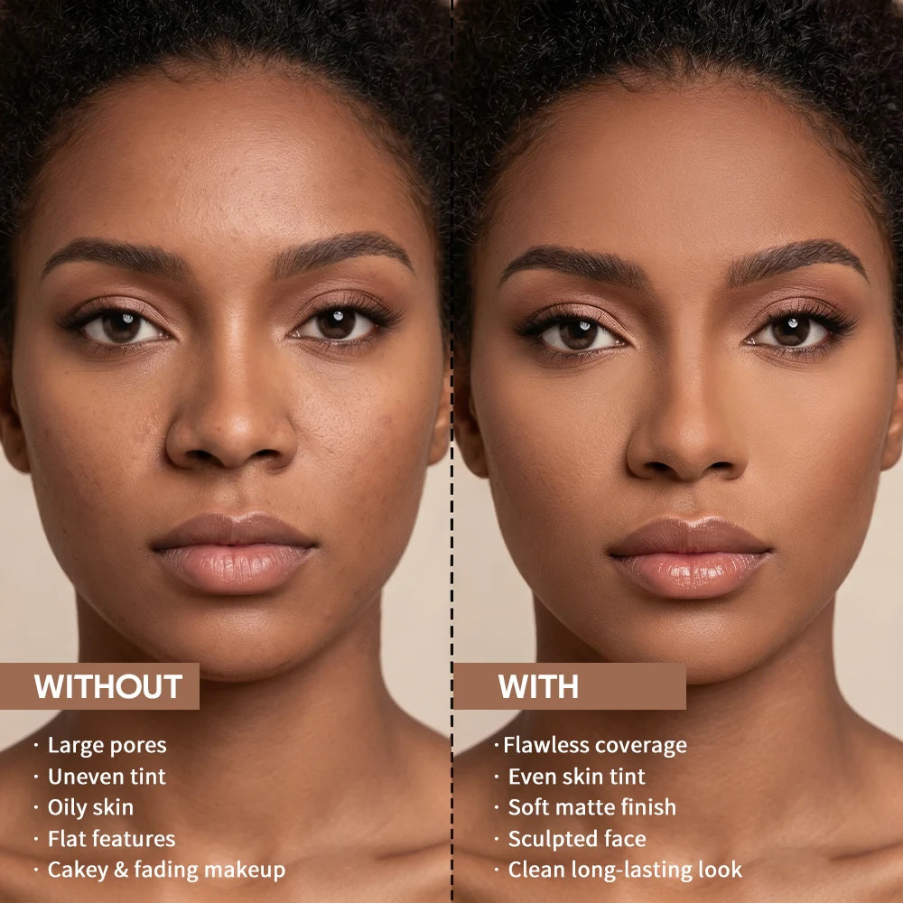 Matte Bronze Pressed Powder Face Contouring Makeup
