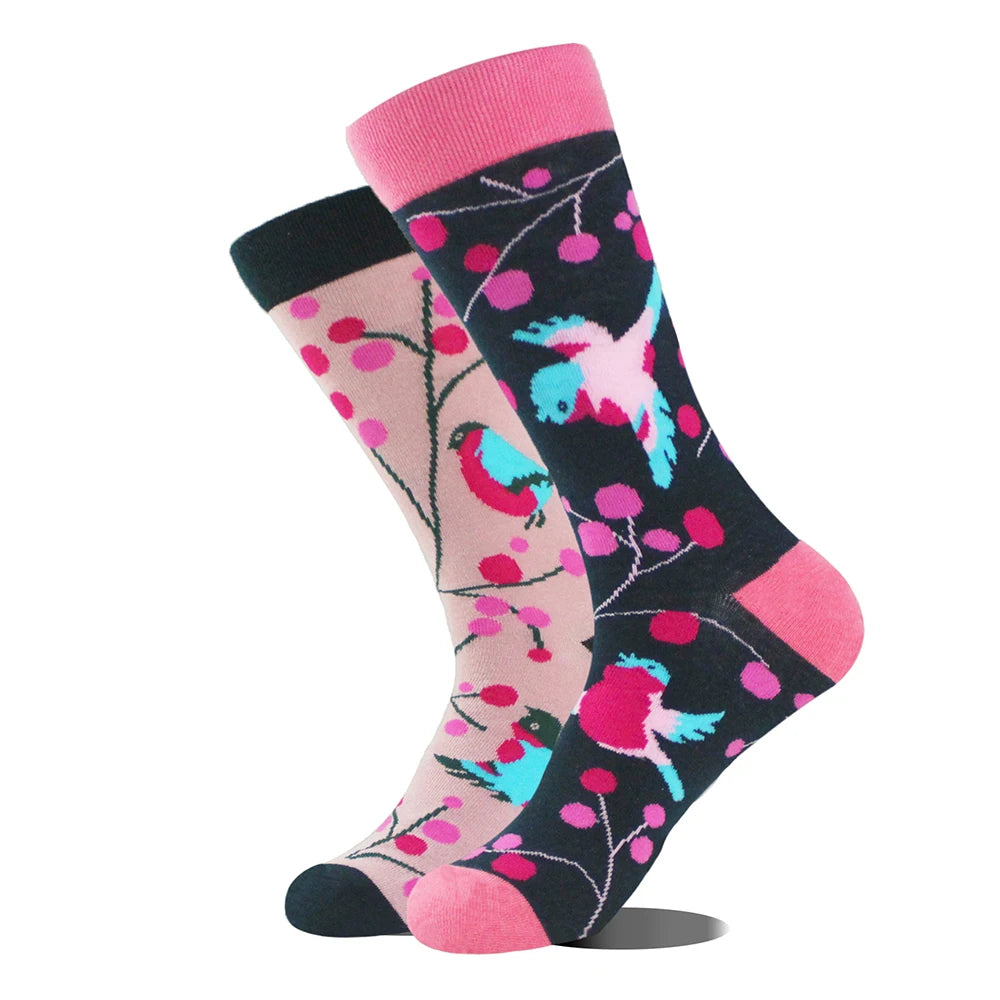 Cotton Blend Mid Tube Animal Pattern Casual Socks - 12