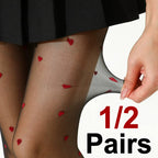 Nylon Heart Pattern Sheer Tights