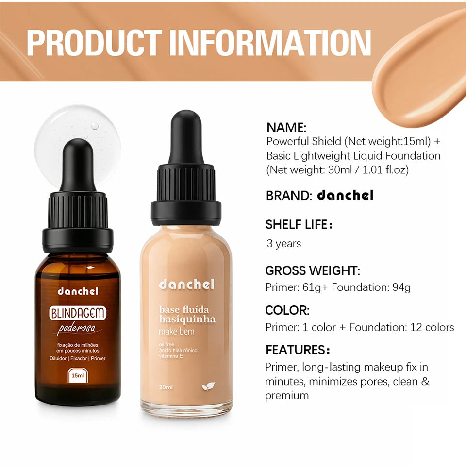 Liquid Foundation and Primer Makeup Set - 14