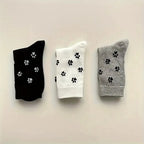 Polyester Elastane Cartoon Pattern Crew Socks for Women