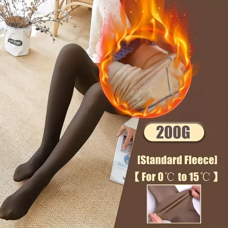 Thermal Fleece Lined Translucent Winter Tights