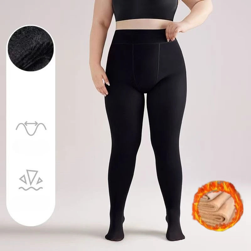 Womens Plus Size Thermal Plush Lined Winter Tights - 7