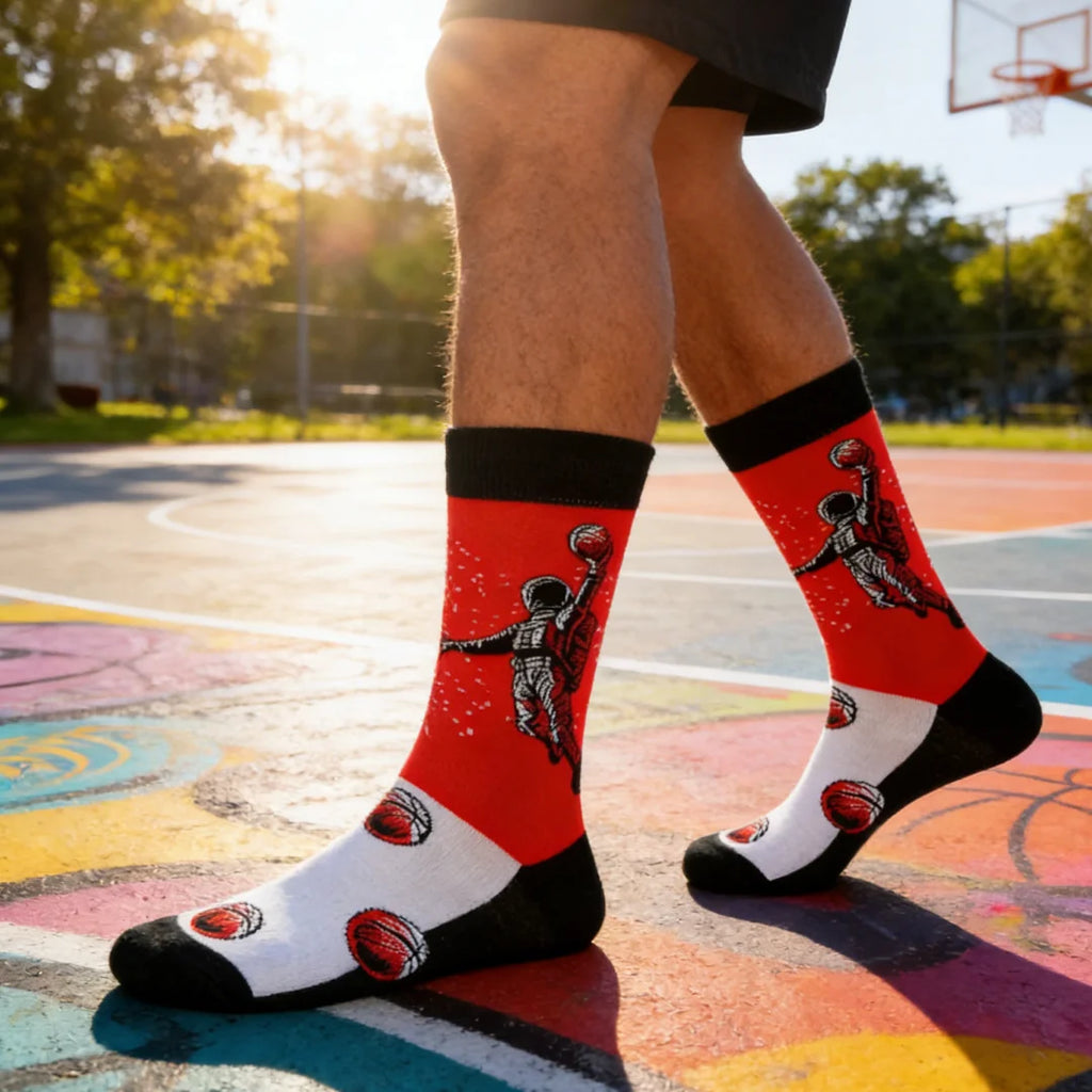 Polyester Elastane Blend Basketball Crew Socks