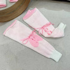 Cotton Blend Knit Heart Pattern Leg Warmers