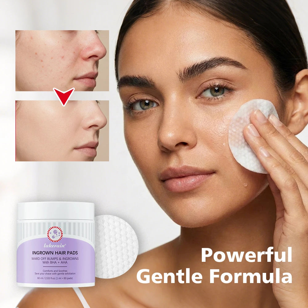 Ingrown Hair Treatment Cotton Pads for Razor Bumps and Exfoliation