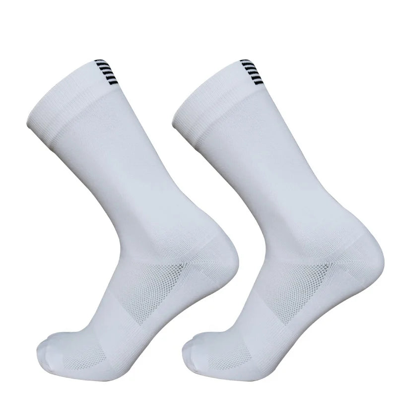 Polyester Elastane Cycling Socks Knee High Breathable Sports Gear - 5