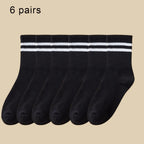 6 Pairs Polyester Spandex Mens Crew Socks