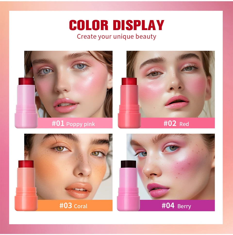 Cooling Water Jelly Tint Blush Stick for Lips and Cheeks
