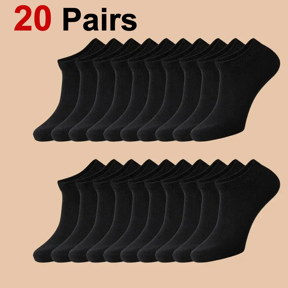 Polyester Elastane Low Cut Ankle Socks 20 Pair Pack - 1