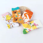 Cotton Blend Animal Pattern Mid Calf Socks for Women