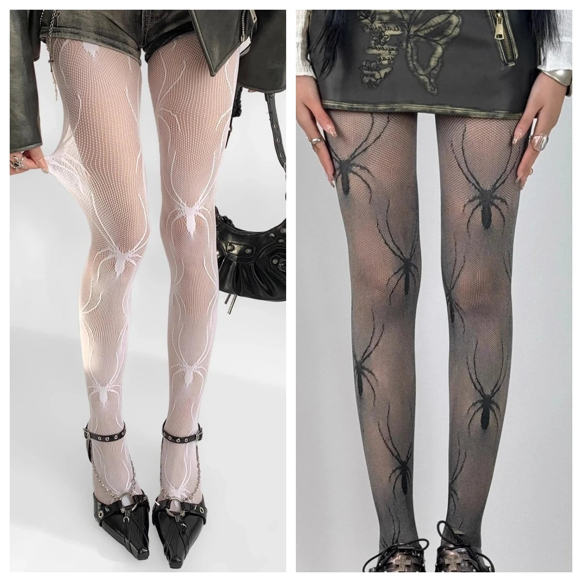 Nylon Spider Pattern Pantyhose Sheer Tights - 1