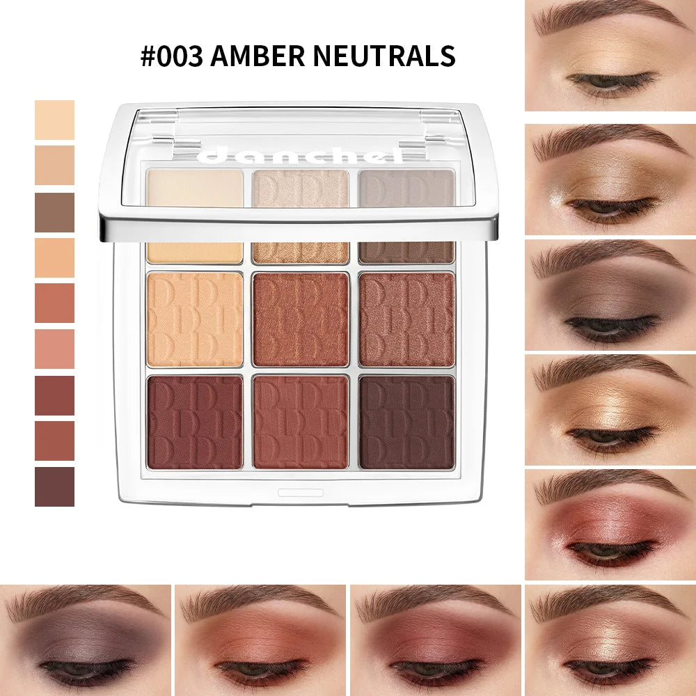 9 Shade Powder Eyeshadow Palette Matte And Glitter Makeup - 1