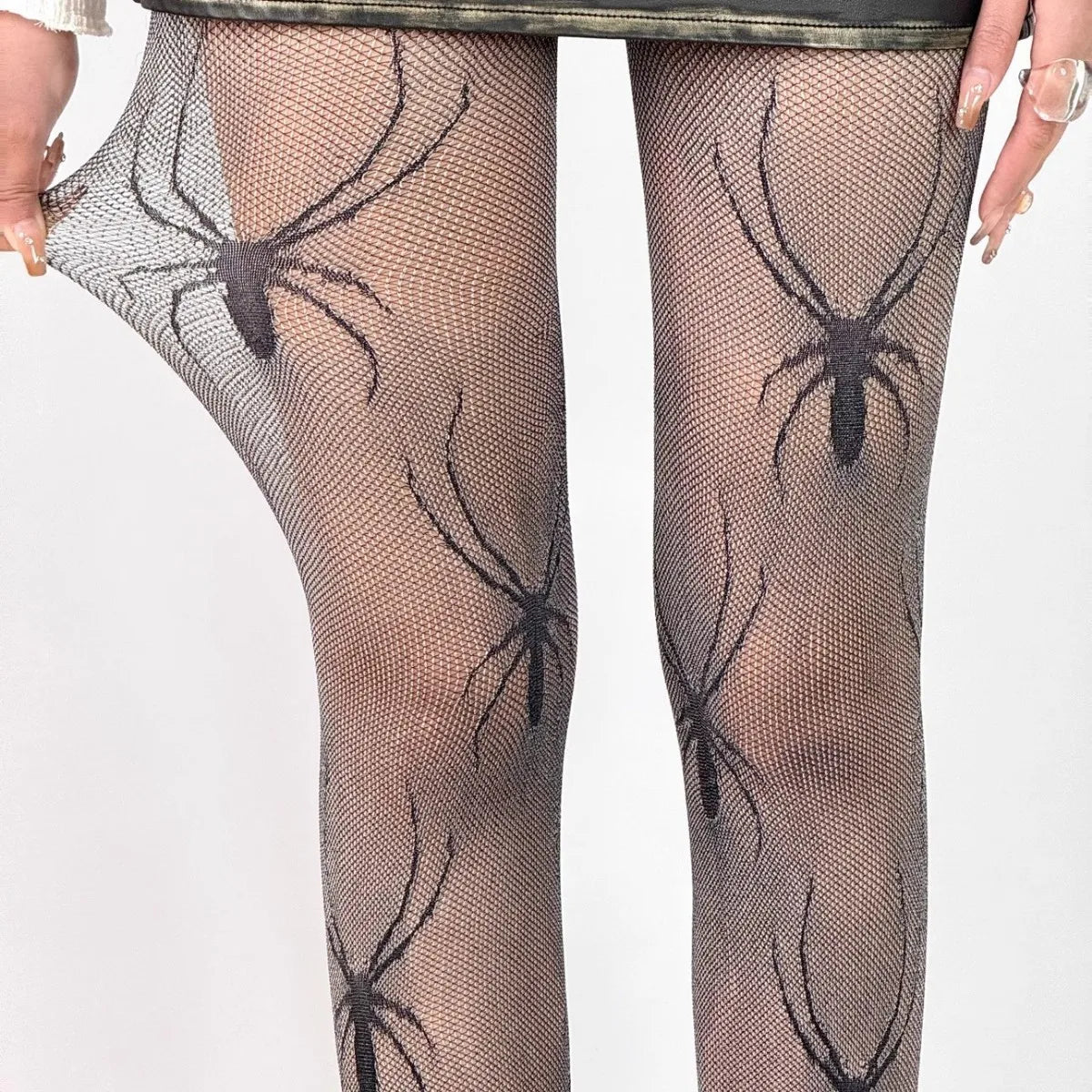 Nylon Spider Pattern Pantyhose Sheer Tights