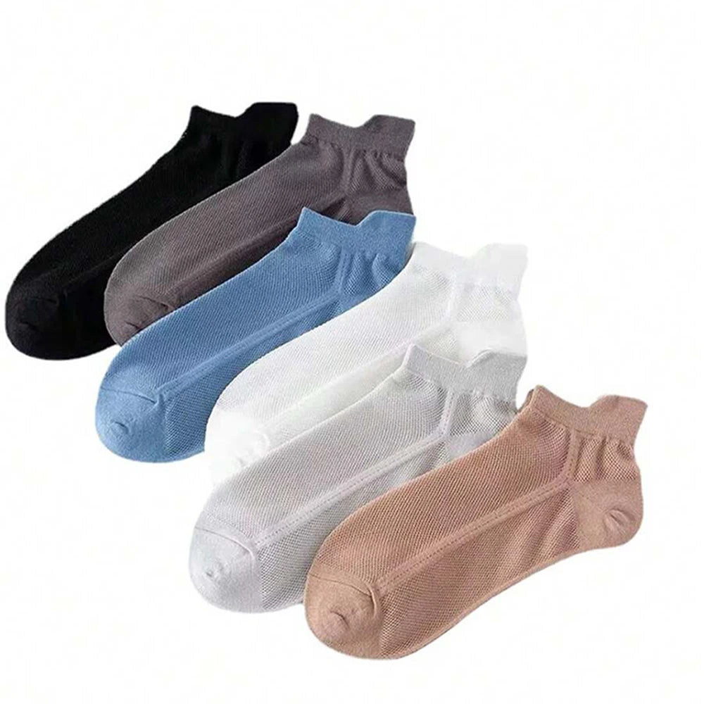 Cotton Polyester Ankle Socks Breathable Mesh Summer Casual Footwear