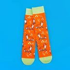 Cotton Blend Mid Calf Fox Pattern Casual Socks