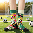 Cotton Blend Ball Themed Graffiti Mid Calf Unisex Socks