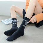 Butterfly Pattern Mid Length Polyester Elastane Socks Set