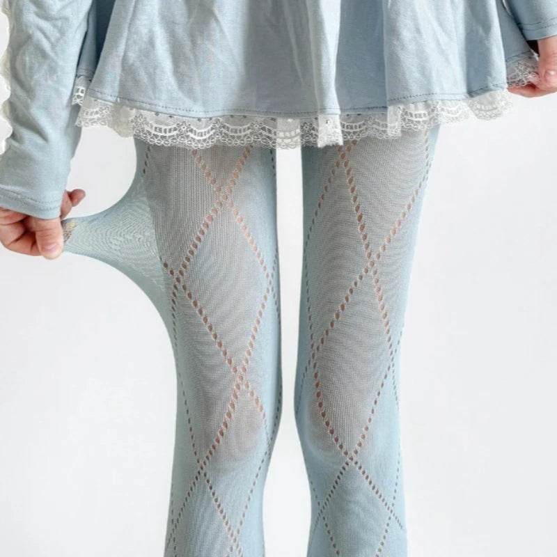 Nylon Geometric Pattern Mesh Tights