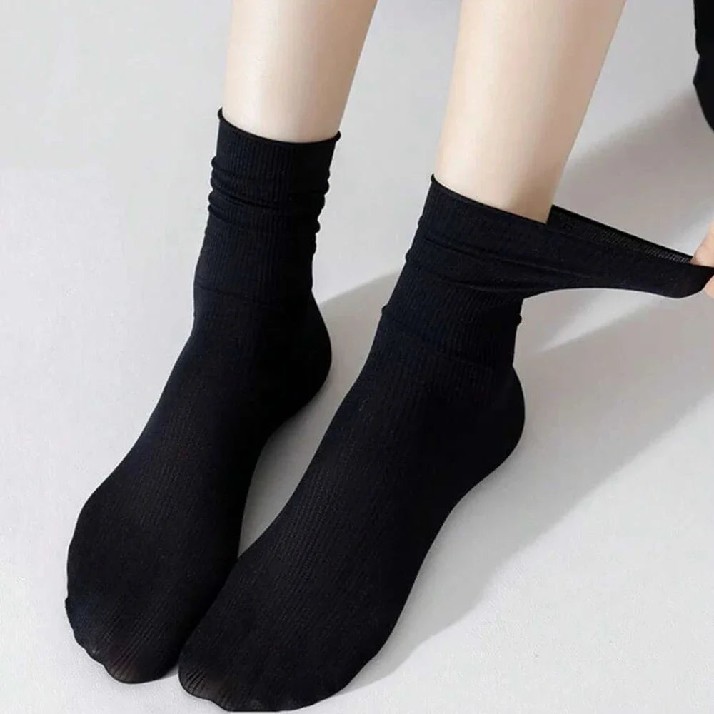 10 Pairs Women Polyester Elastane Mid Length Casual Dress Socks - 3