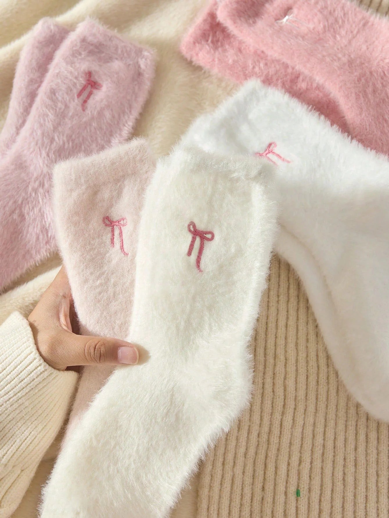 Polyester Elastane Knit Mid Tube Casual Socks - 2