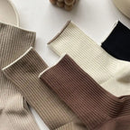 Cotton Blend Mid Length Casual Striped Socks