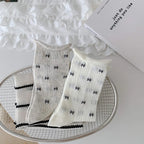 Polyester Spandex Bow Pattern Mid Tube Breathable Casual Socks