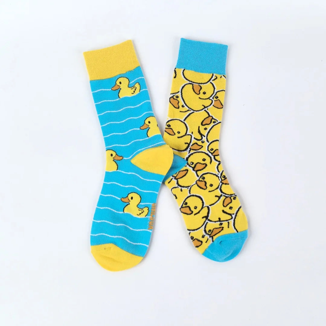 Cotton Blend Cartoon Mid Calf Unisex Socks - 8