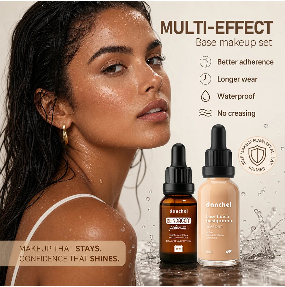 Liquid Foundation and Primer Makeup Set - 10