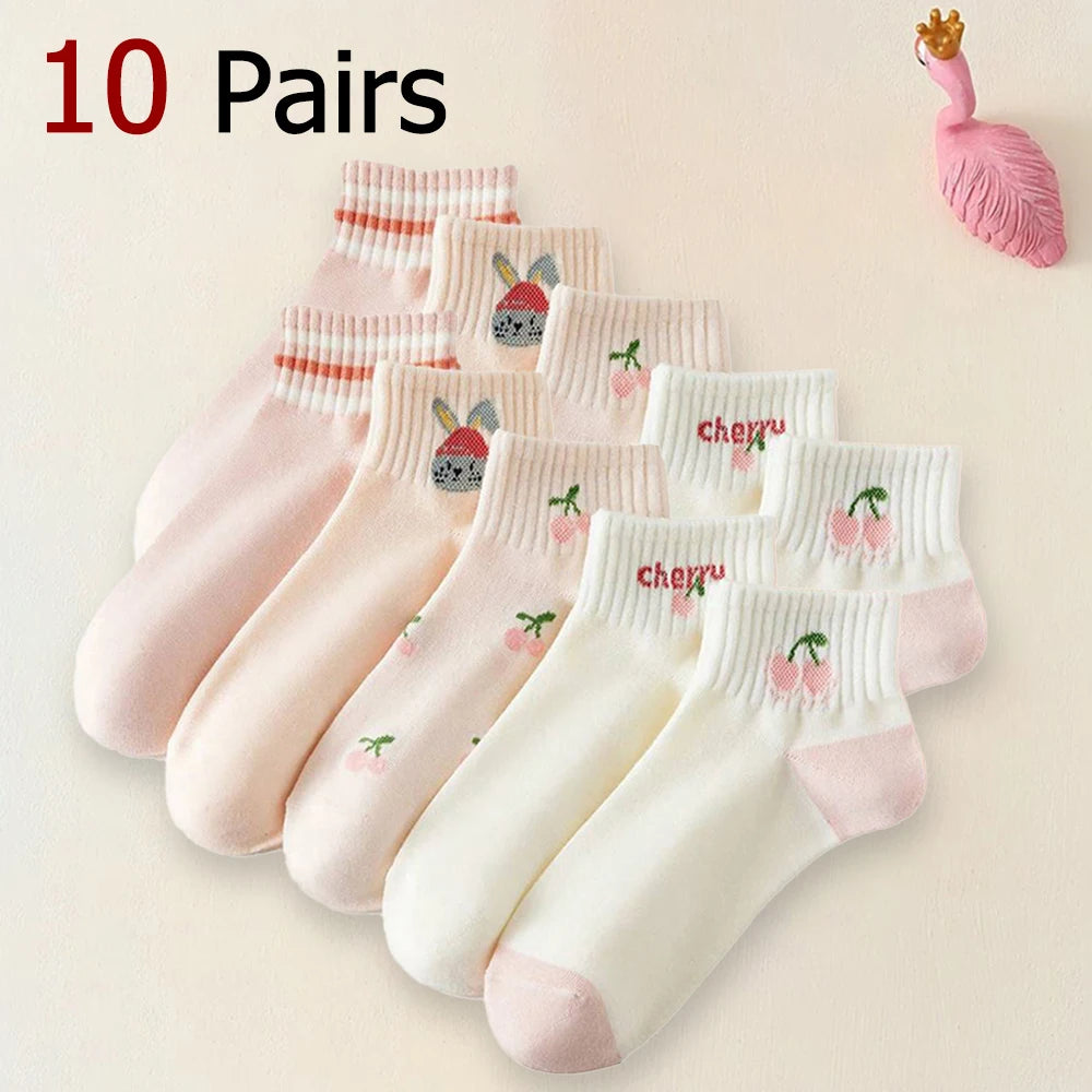 Polyester Elastane Women Low Cut Cartoon Pattern Ankle Socks