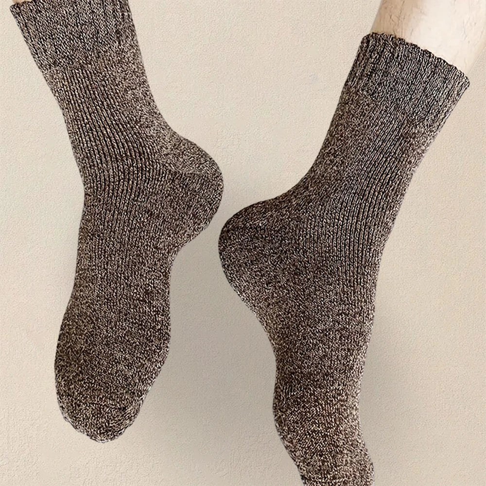 Mens Polyester Spandex Knit Crew Socks