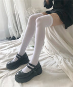 Nylon Polyester Knee High Stockings Solid Color
