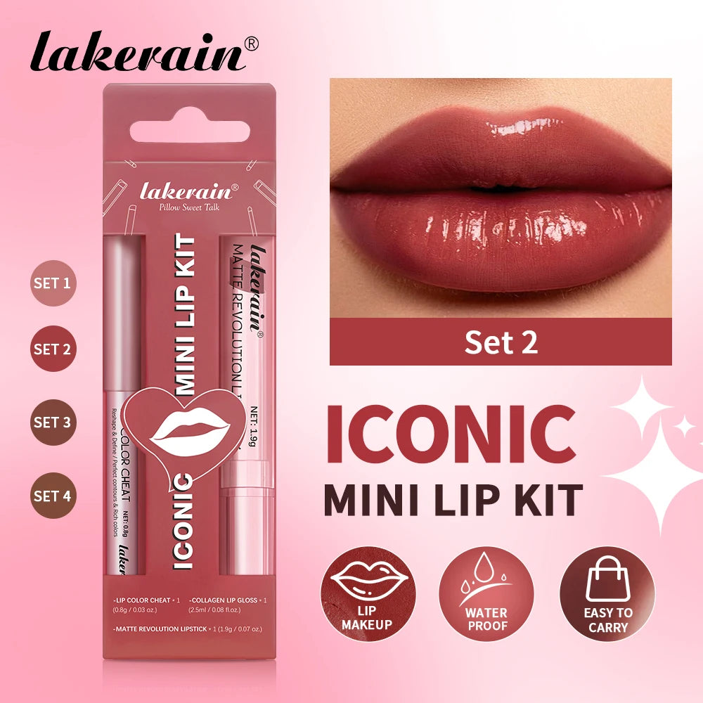 Matte Lipstick and Lip Liner Makeup Set