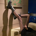 Floral Mesh Nylon Pantyhose Tights for Women